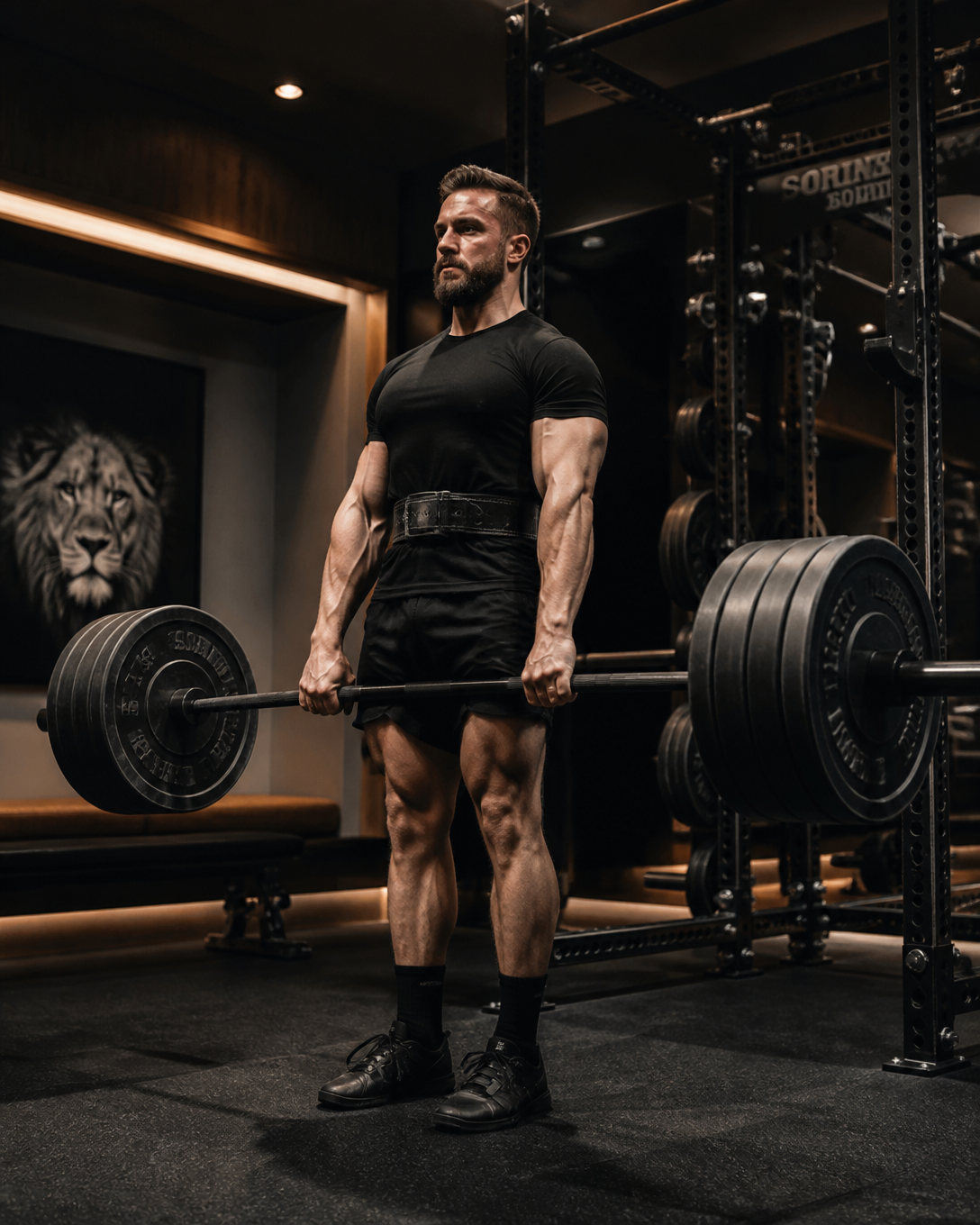 Athlete lifting in a premium gym setting